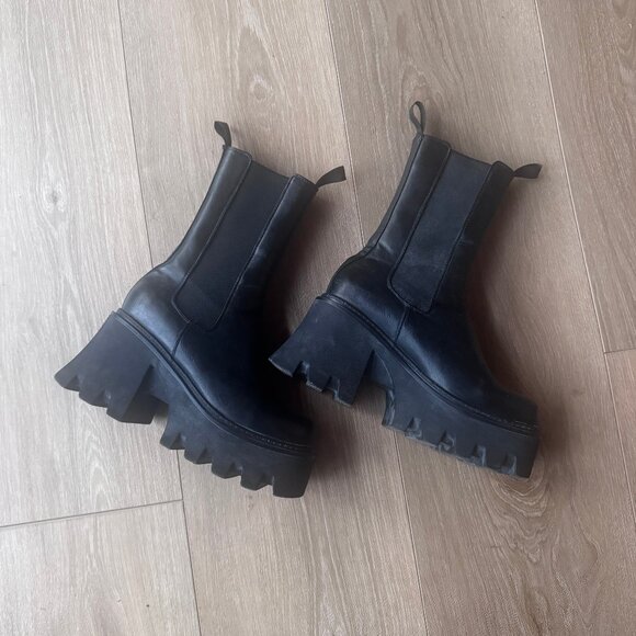 LAMODA Wipe Out Chunky Platform Ankle Boots (Sz 8) - Picture 4 of 7